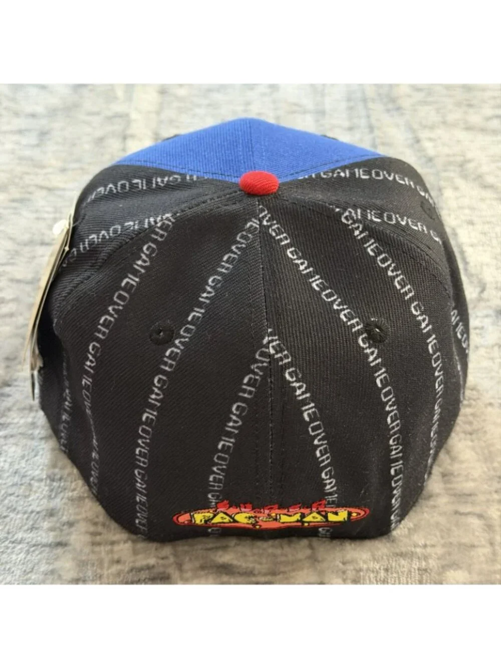 Headgear Classics Pac-Man Money Bag Fitted Hat 7 1/8 Black Blue Red HGC Fitted